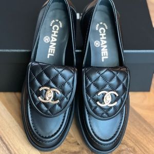 Brand New in Box Chanel Turnlock Loafers 37.5 Guaranteed Authentic